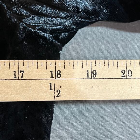 Express Blazer Jacket Womens Medium Blue Velour‎ One-Button Collared Goth Rave - Picture 8 of 8